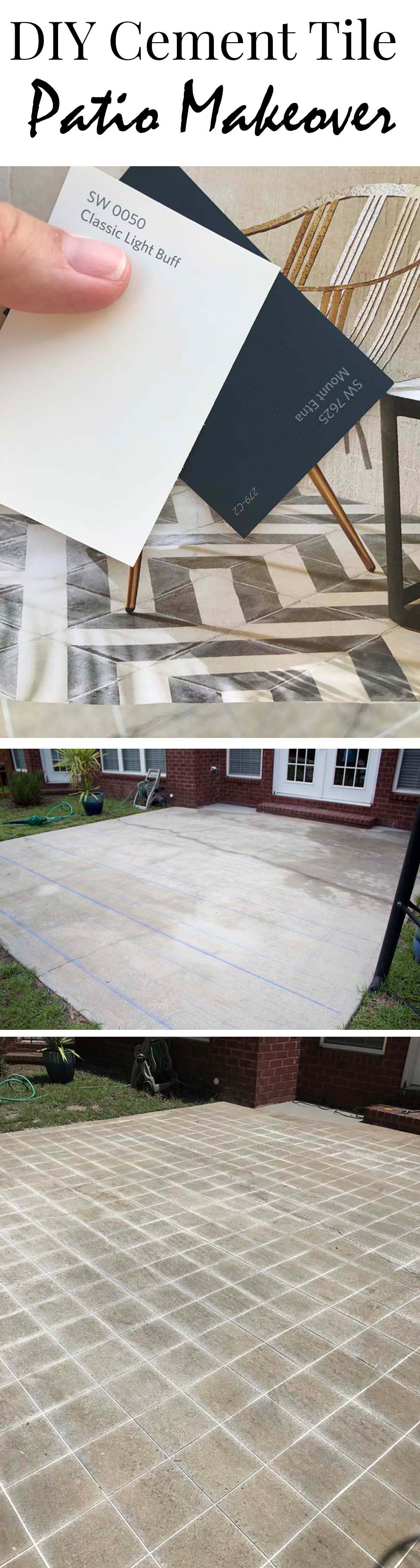 DIY Cement Tile Patio Makeover