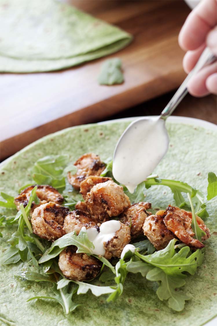 Sriracha Shrimp Wraps with Mango Salsa