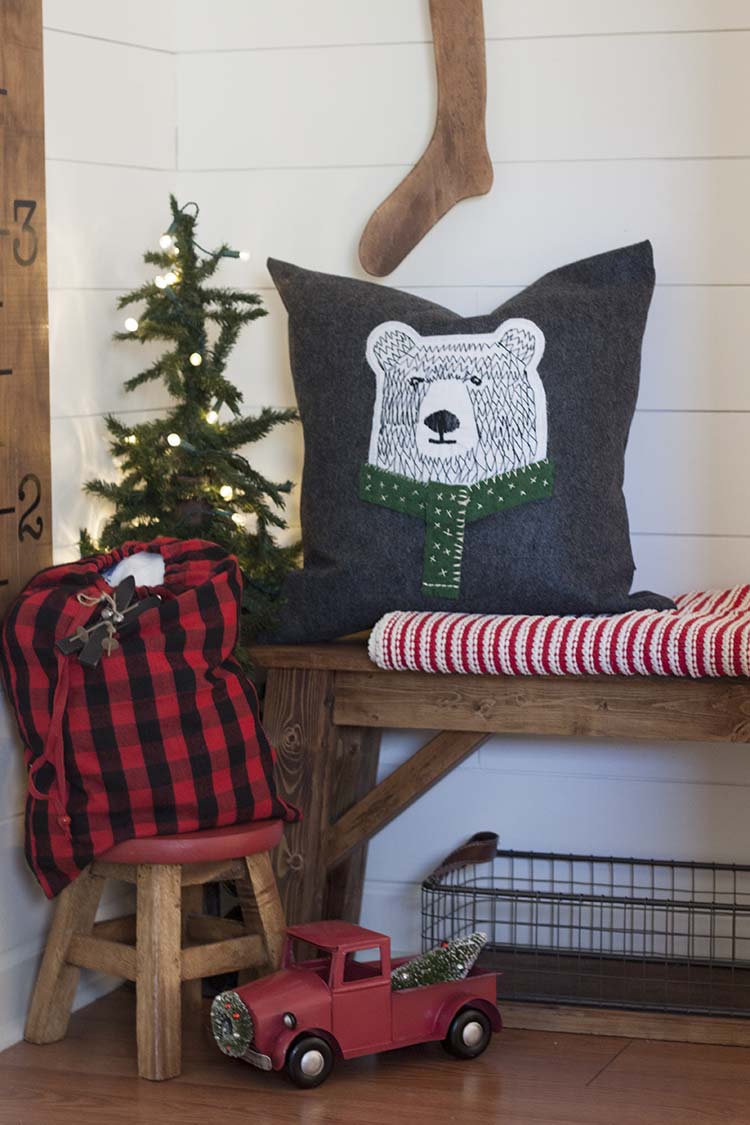 DIY Hand Stitched Bear Pillow