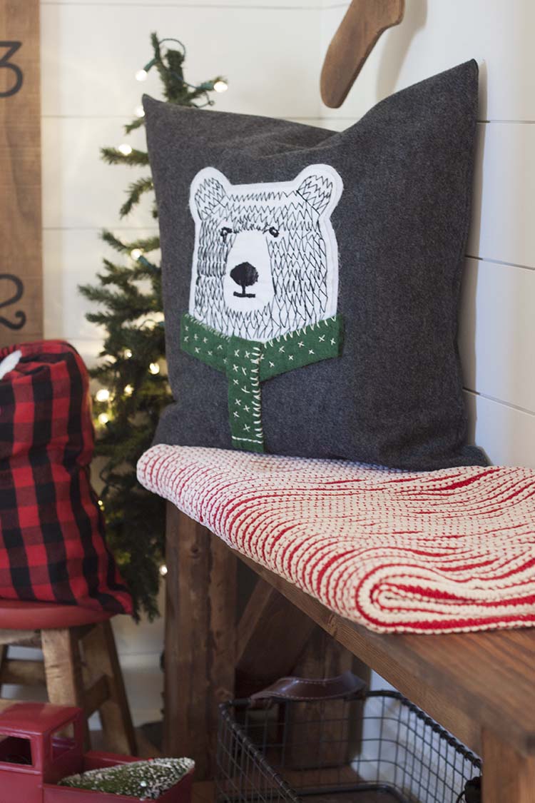 DIY Hand Stitched Bear Pillow