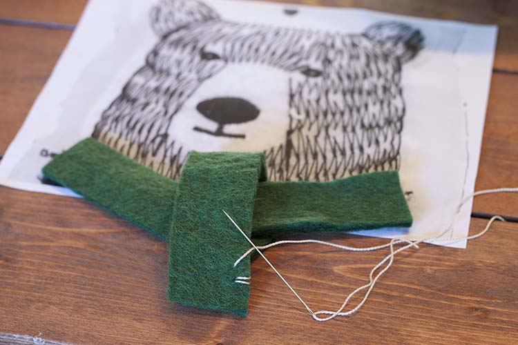 DIY Hand Stitched Bear Pillow