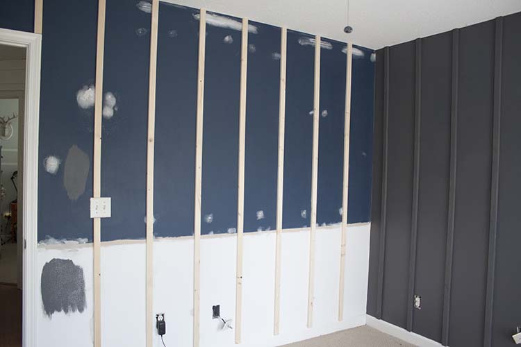 DIY Board Batten Black White Walls Bedroom