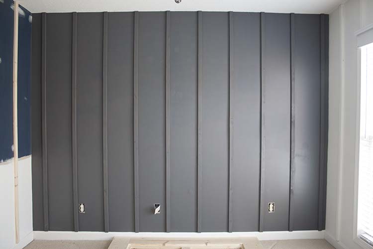 DIY Board Batten Black White Walls Bedroom