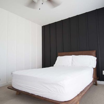 DIY Board Batten Black White Walls Bedroom
