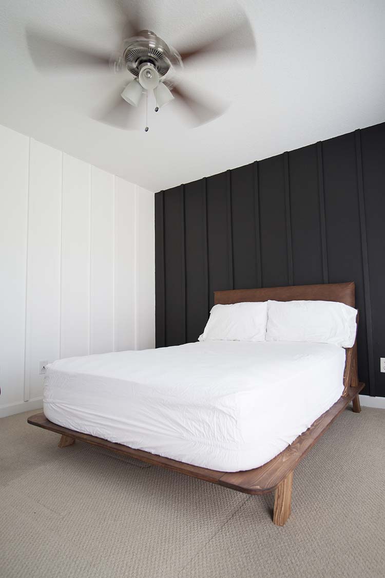 DIY Board Batten Black White Walls Bedroom