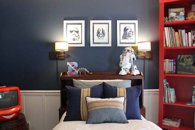 Boy's Star Wars Bedroom Navy Walls