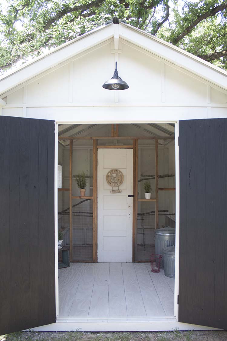 inside fancy farmhouse chicken coop