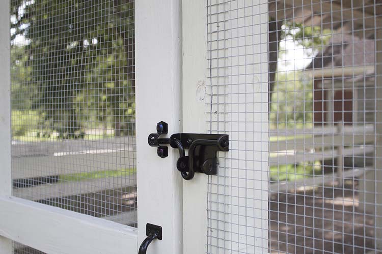 black door latch chicken coop run