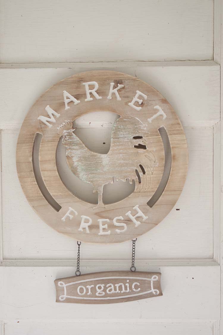 market fresh organic chicken sign