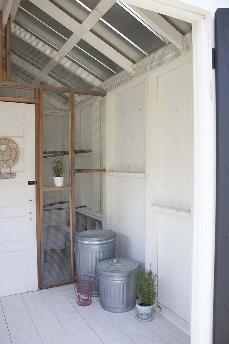 inside chicken coop storage