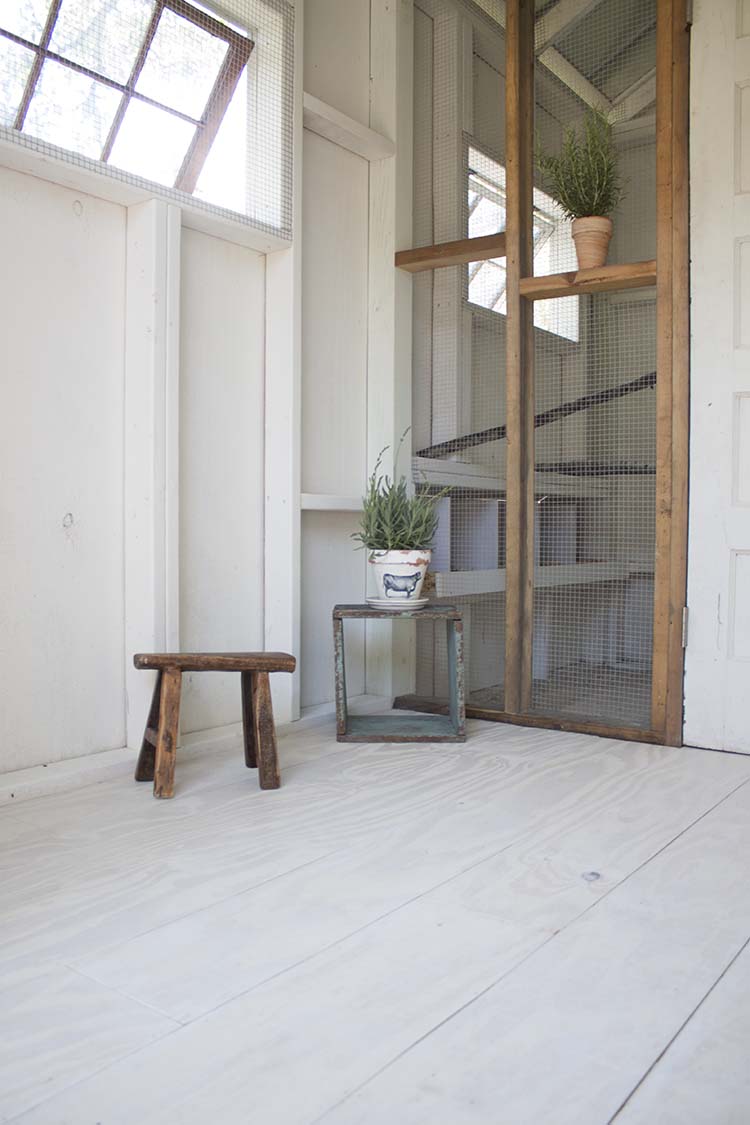 white wood plank floor