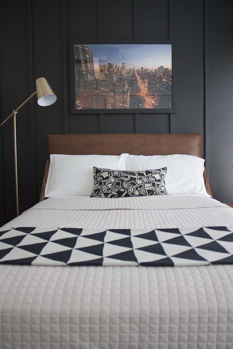 modern black and white bedroom