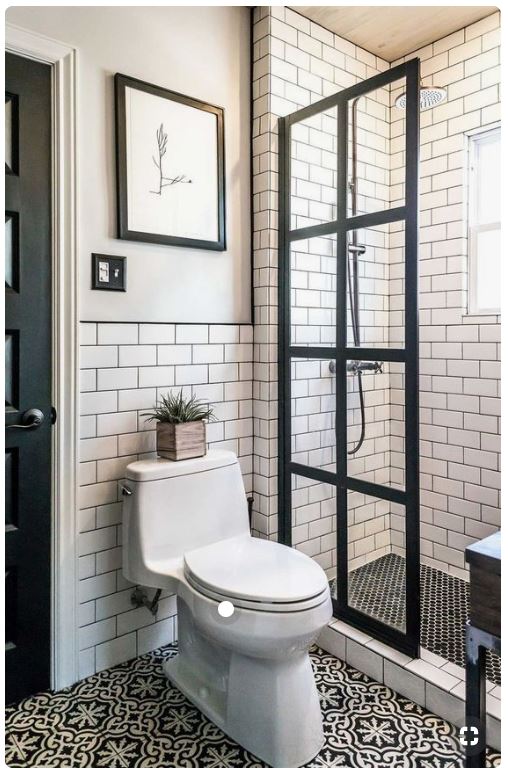 black and white bathroom