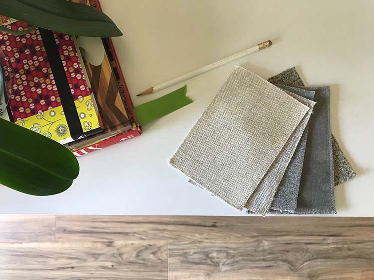 flooring and fabric samples