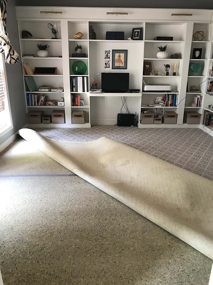 removing carpet home office