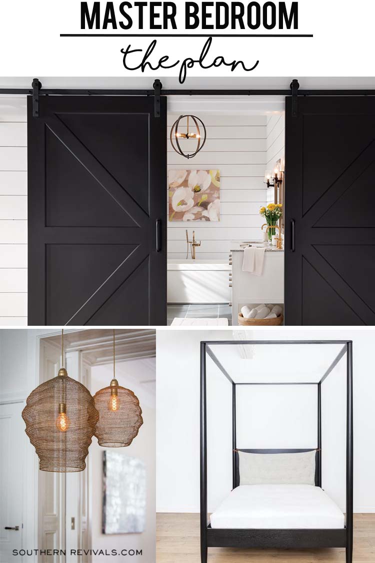 Black Barn Doors Canopy Bed Pendant Lights