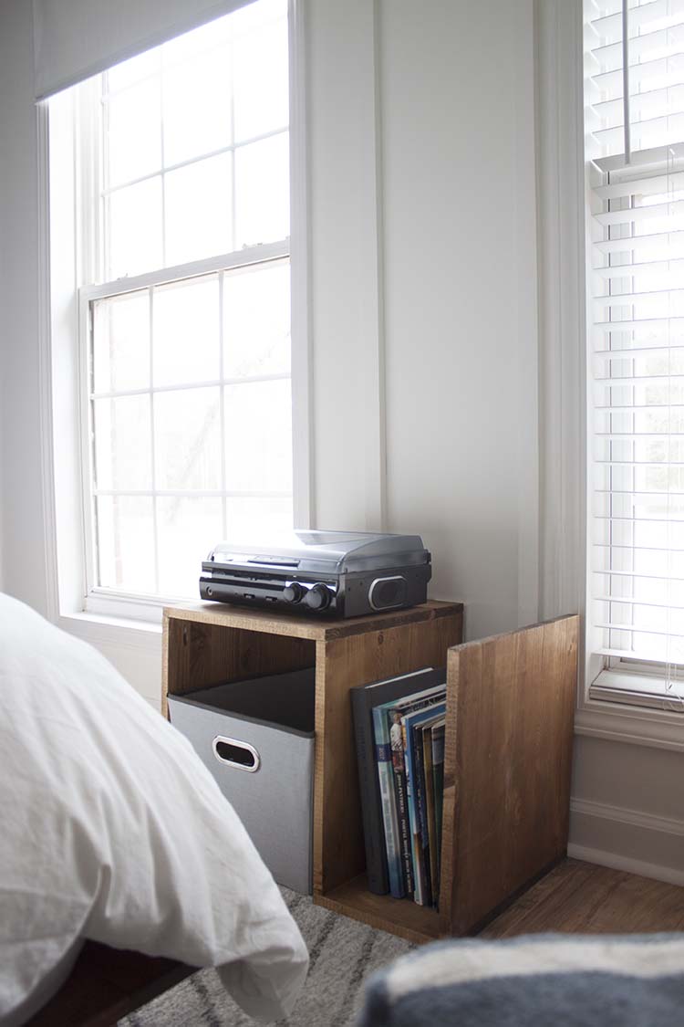 turntable records side table