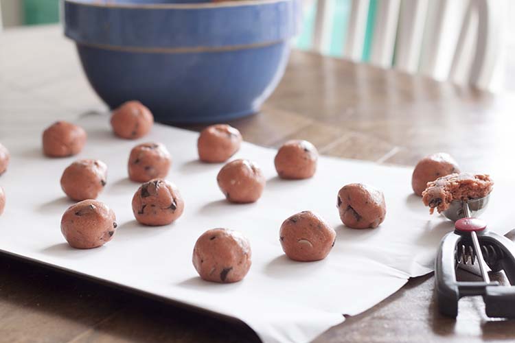 pink cookie dough balls