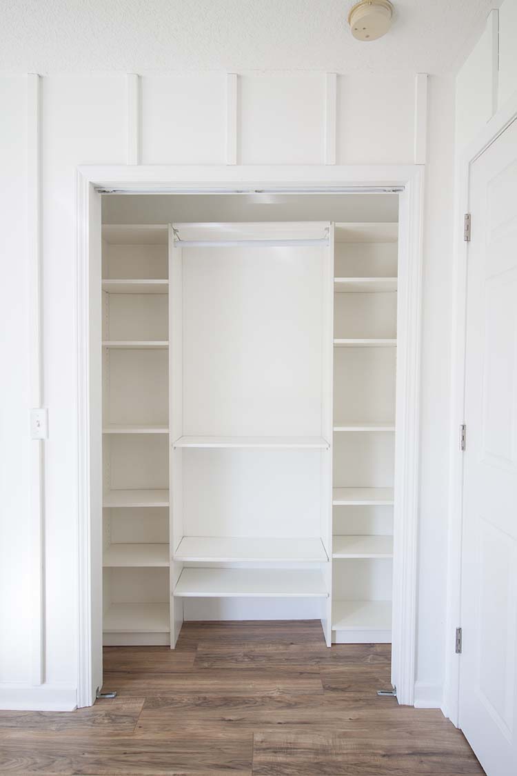 white walk in closet system