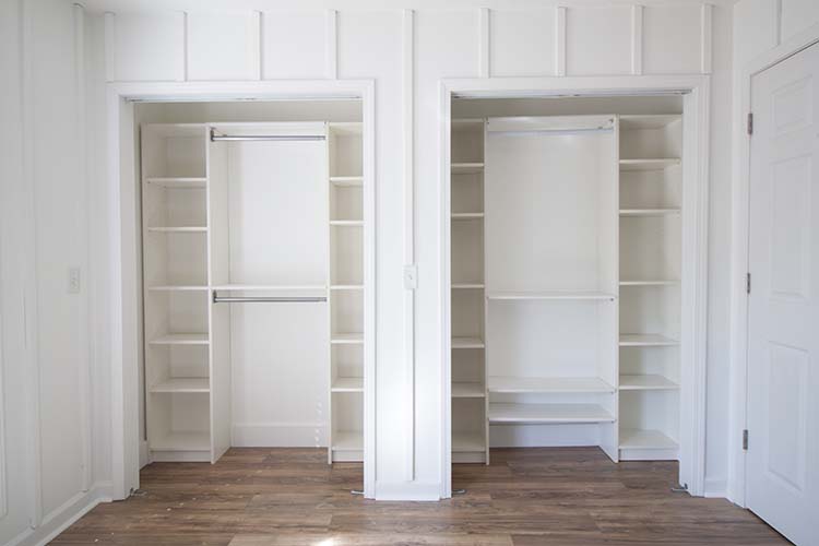 double closet system white