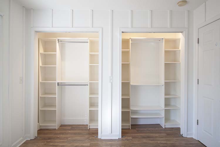 white double closet system