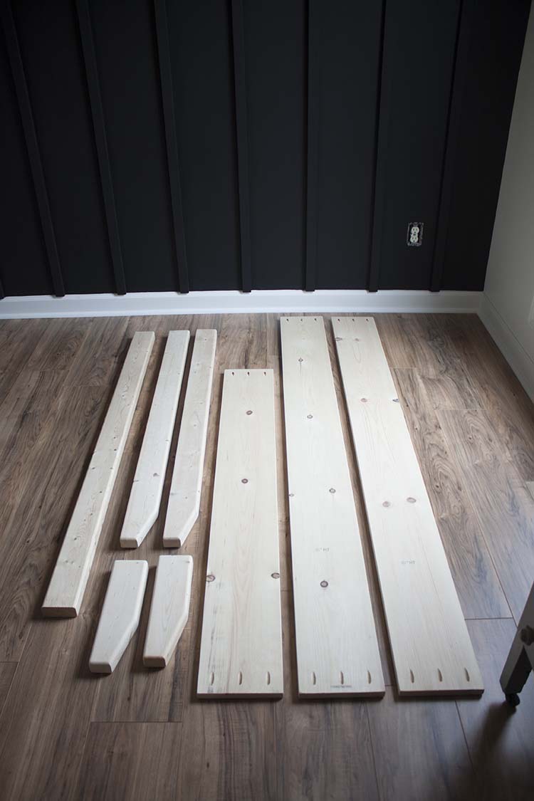 pine board bed pieces