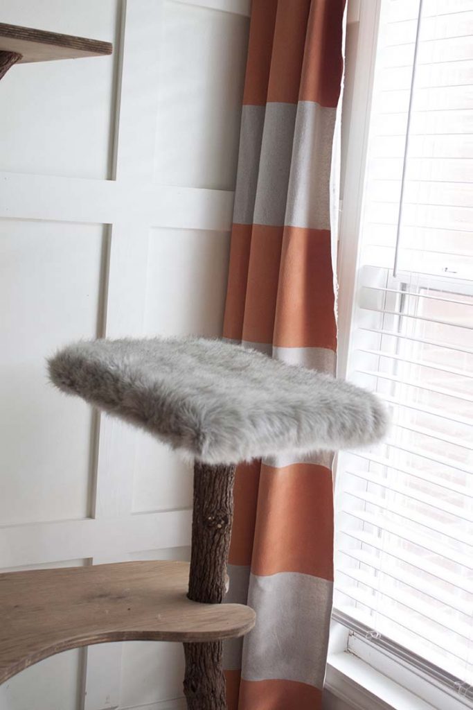 faux fur platform diy cat tree